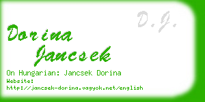 dorina jancsek business card